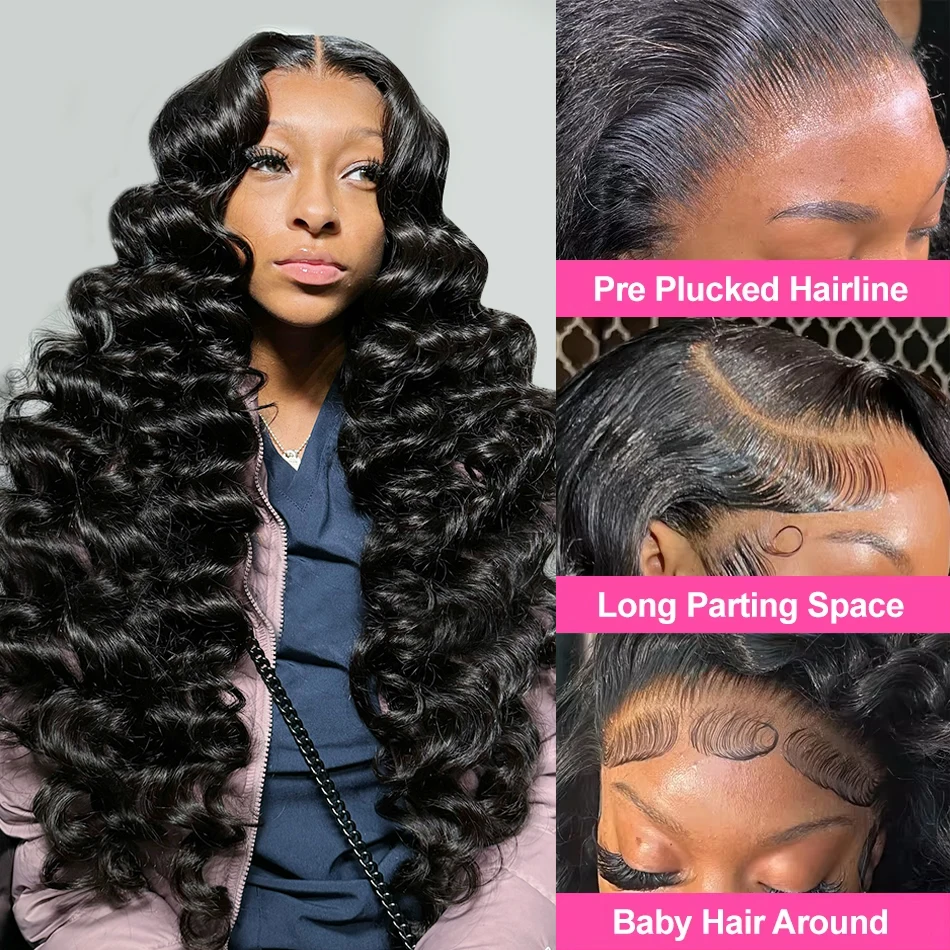 Addictive 30 40 Inch Loose Wave 13x4 13x6 HD Lace Front Human Hair Wig Brazilian Preplucked Deep Curly Lace Frontal Wigs