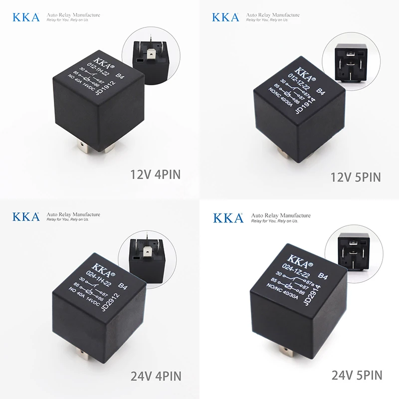 Waterproof 12V/24V 4pin/5pin 40A Automotive Relay, Long Life High Quality Car Relay for Auto/Motorcycle, Normal Open, Close