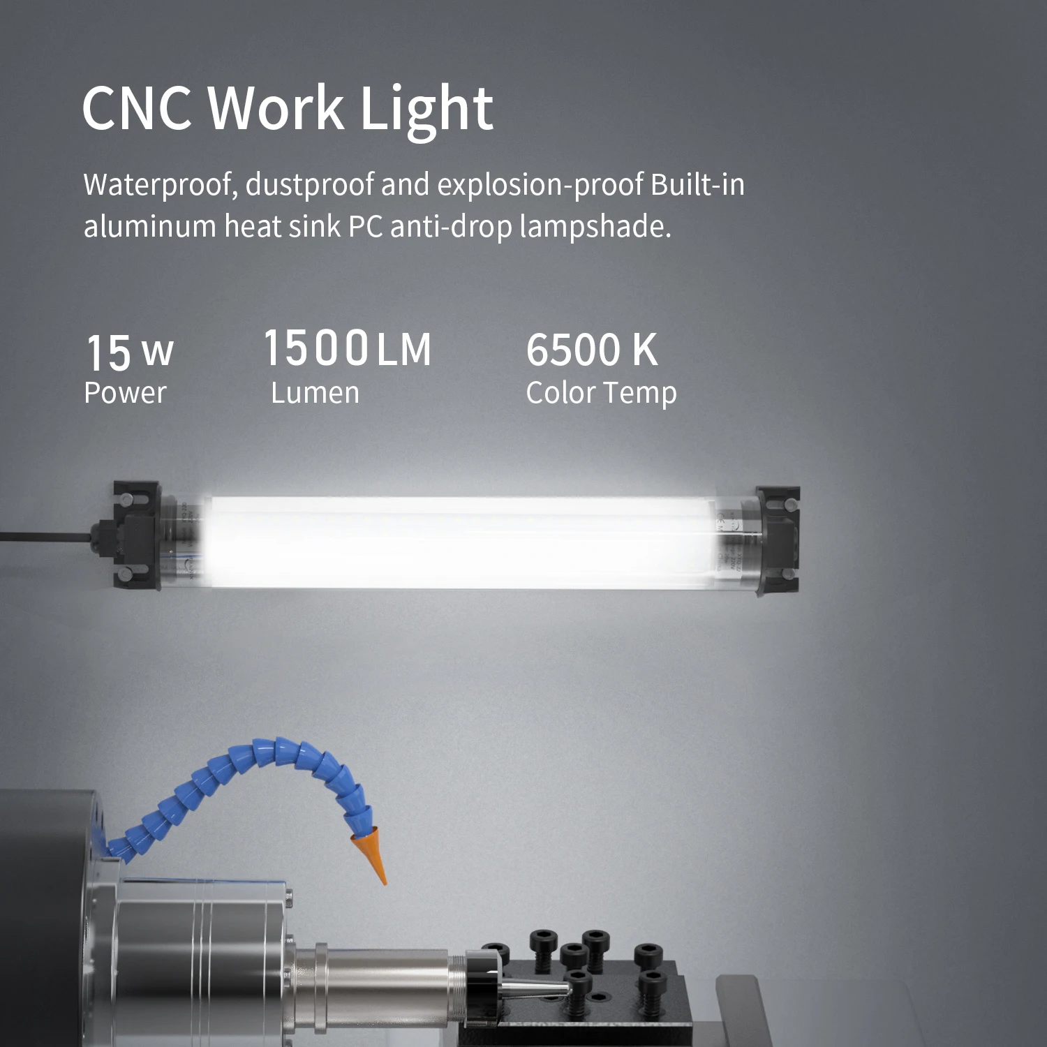 Explosion-proof Waterproof Fluorescent Machine Working Lamp Led Lighting Fluorescent Lamp CNC Processing IP66 15V25V