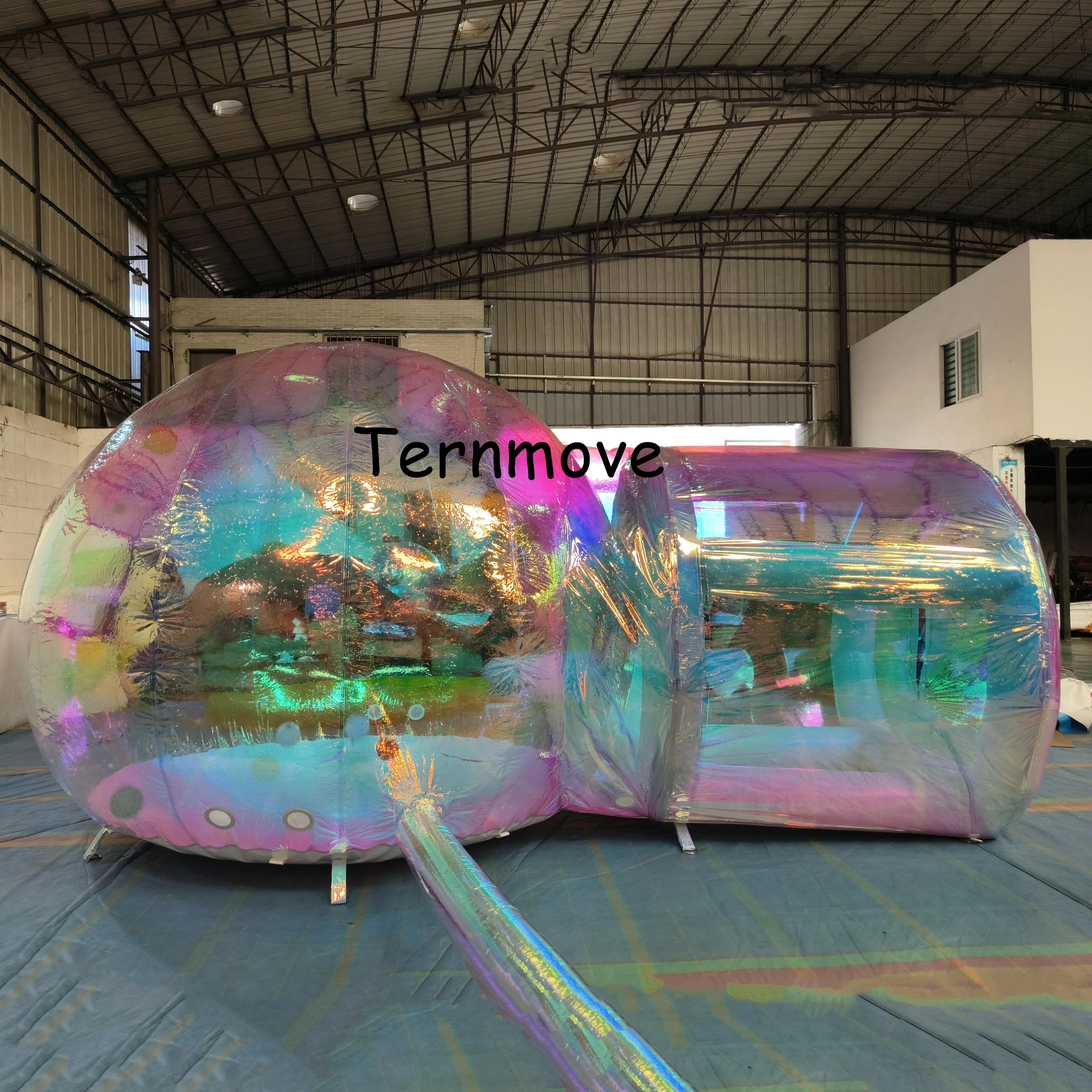 holographic inflatable bubble reflective tent with tunnel,inflatable promotion advertising tents for trade shows,garden tent