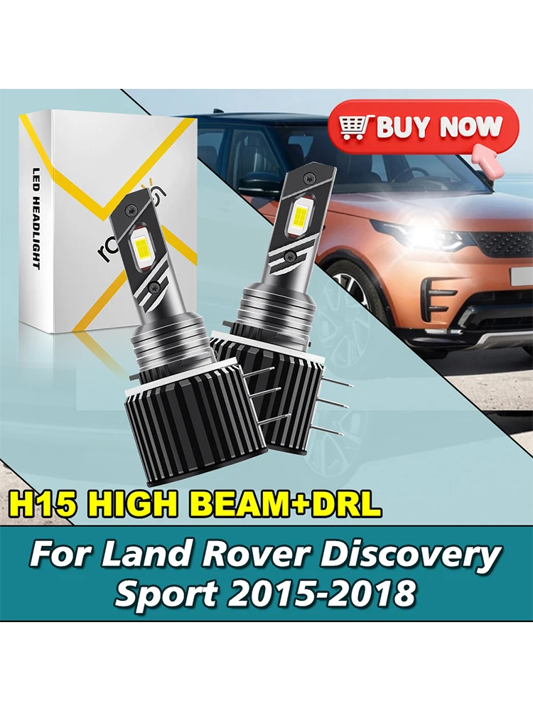 Pour Land Rover Discovery Sport 2015-2018 ampoules de voiture H15 LED Canbus 6500K 120W 26000LM phares LED automobiles 2 pièces