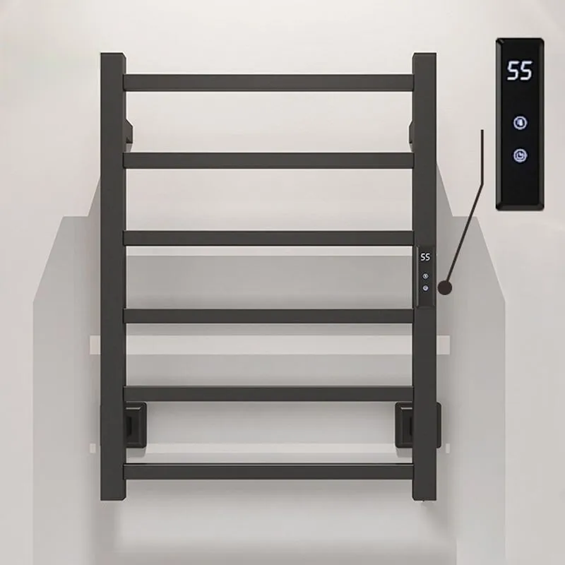 termostatica toalheiro eletrico secagem rack banho rack preto e branco 60cm x 45cm aco inoxidavel 304 01