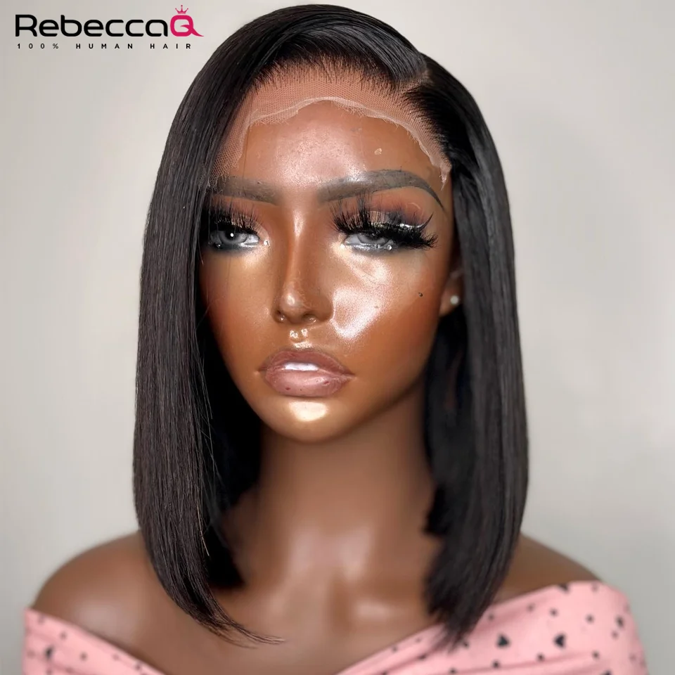 13x4 Chocolate Brown Straight Lace Front Wig 180% Hd Transparent Lace Frontal Wig Pre Plucked Colored Human Hair Wigs For Women