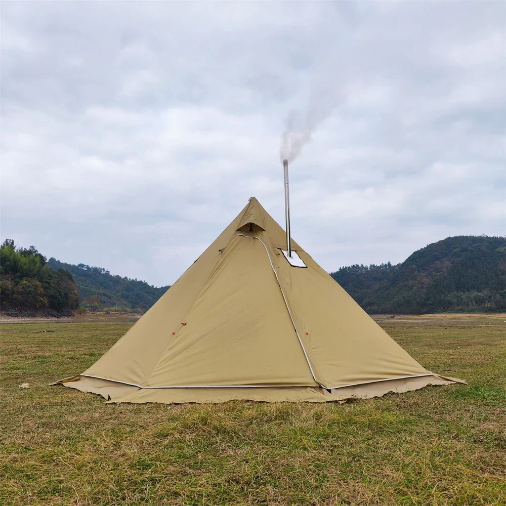 4-6 Personen Tipi Hot Tent Met Kachel Jack 400pro Camping Piramide Tipi Tent Voor Camping Backpacken Wandelen - afbeelding 2