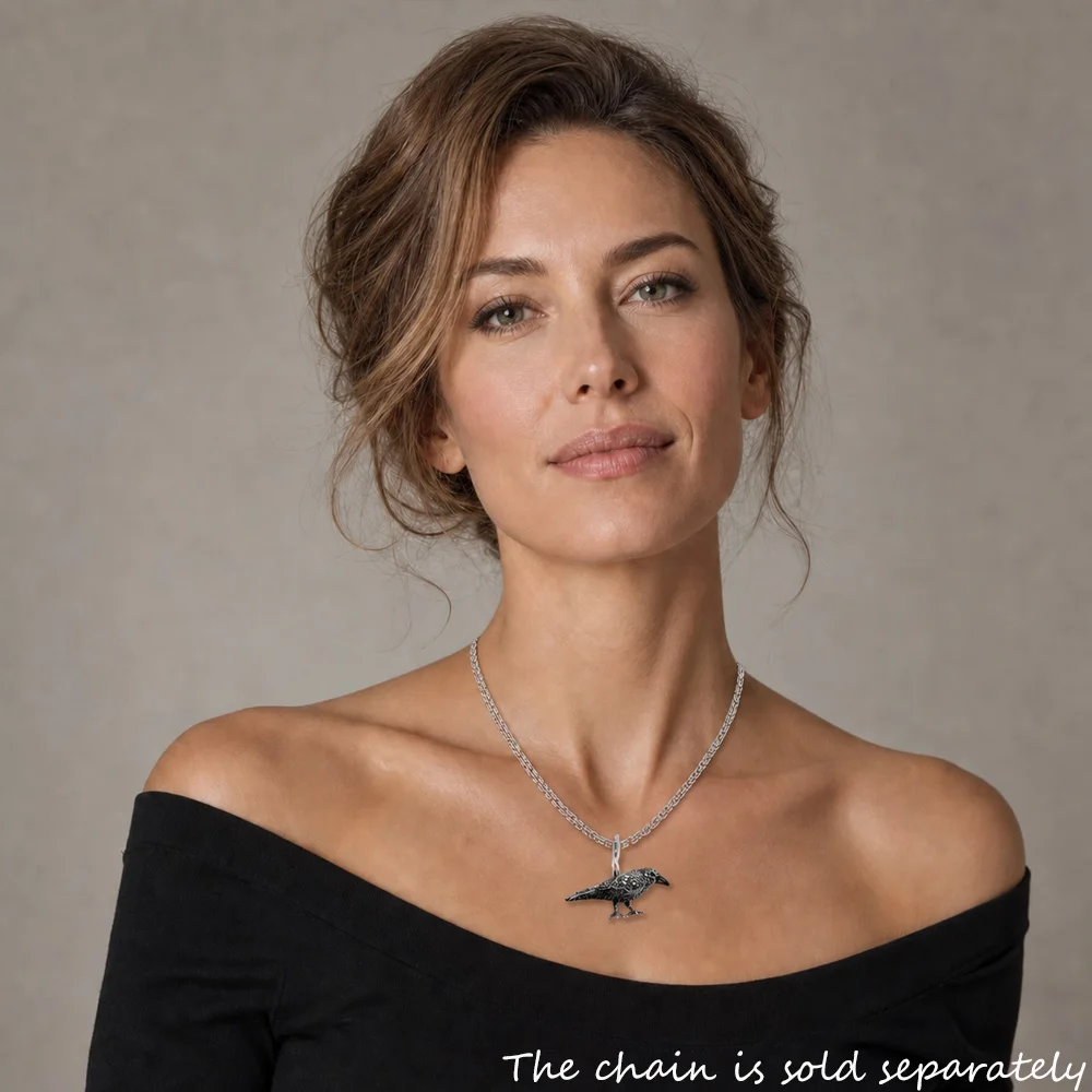 Anhänger Raven Pave, brandneuer Modeschmuck im europäischen Stil Bijoux trendiges Silbergeschenk für Frau – Detail 2
