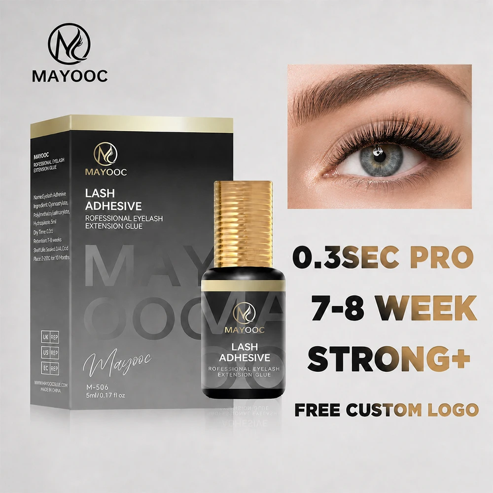 MAYOOC 0,3s Schnelltrocknender Wimpernverlängerungskleber Professioneller Wimpernkleber Schwarz Einzelwimpernkleber für Wimpern-Techniker Salongebrauch