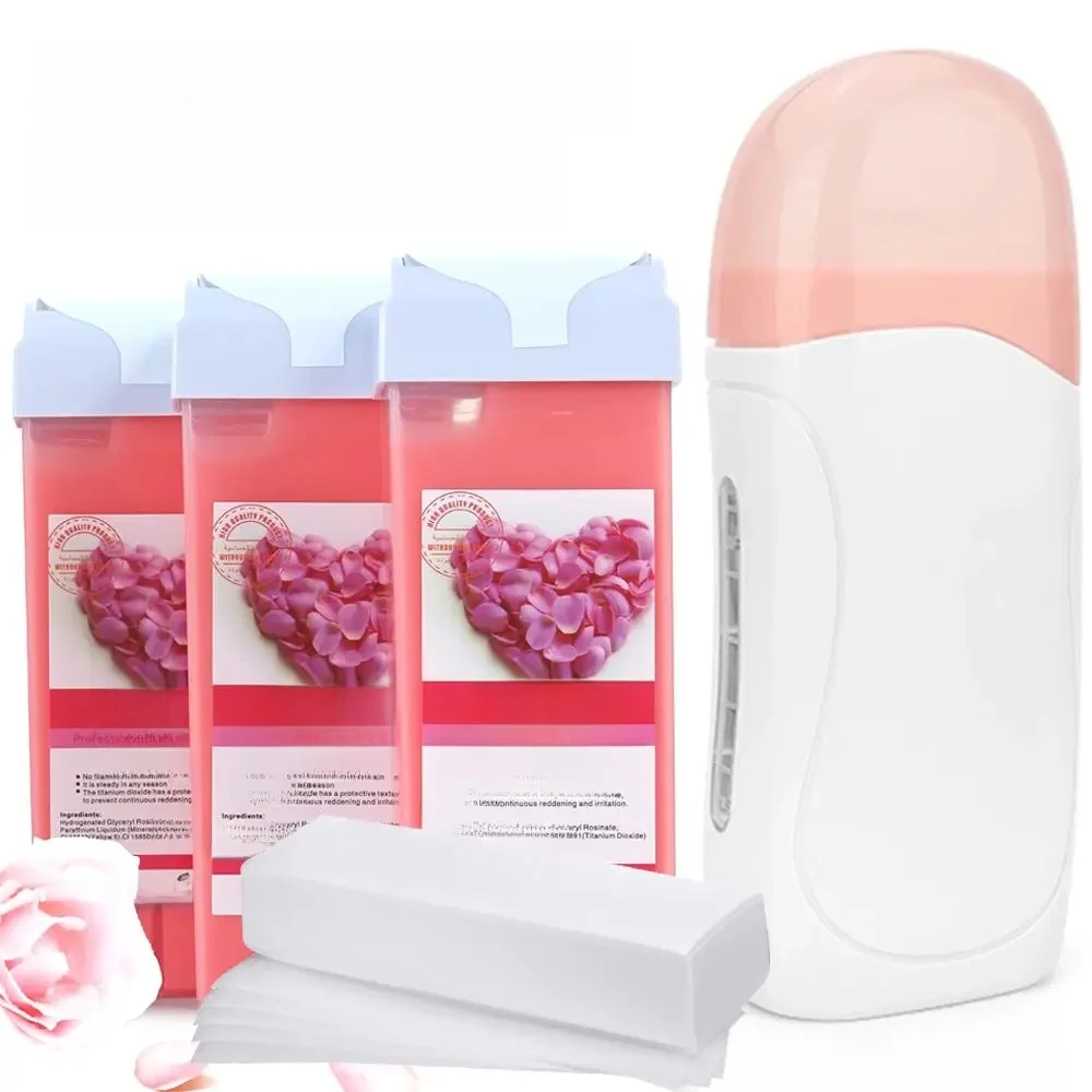 Crème dépilatoire unisexe, rouleau d'avertissement, équipement d'épilation, chauffe-épilation, cartouche chaude, kit de chauffage