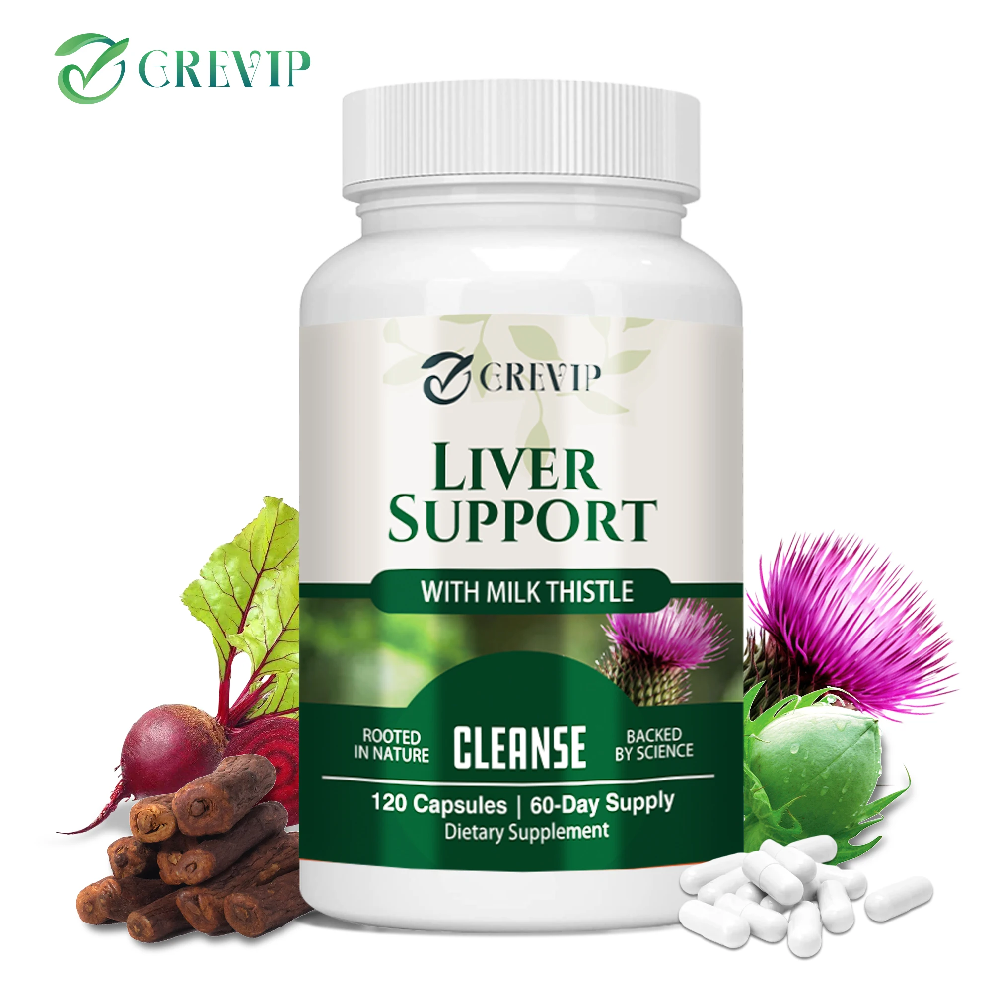 Liver Support - with Milk Thistle, Artichoke, Dandelion Root - Liver Detoxification, Digestion, Antioxidant - 120 Capsules