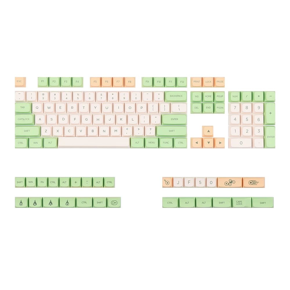 EPOMAKER Retro Green 133 Keys XDA Profile PBT Dye Sublimation Keycaps Set for Mechanical Keyboard Cherry Gateron Kailh Otemu MX