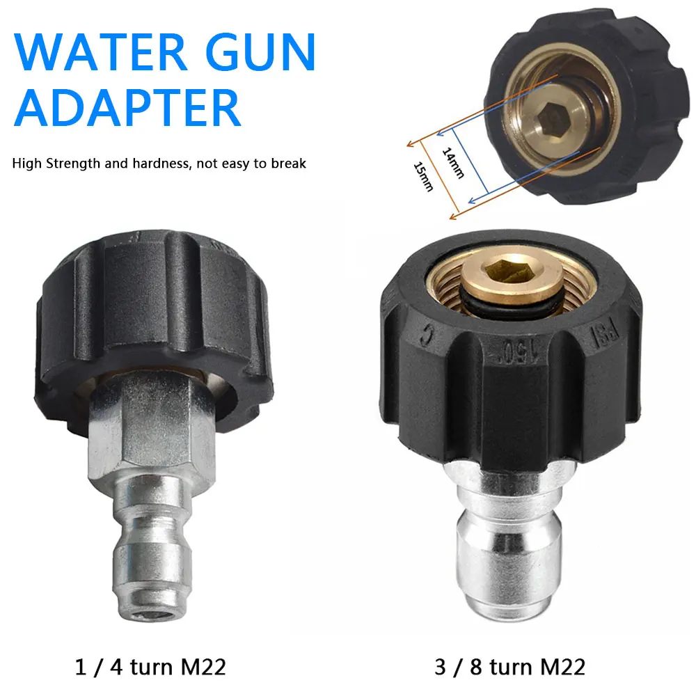 1/4 3/8 inch Quick Disconnect Male to M22 14 15 Female Adapter for Pressure Washer Snow Foam Lance Accessories