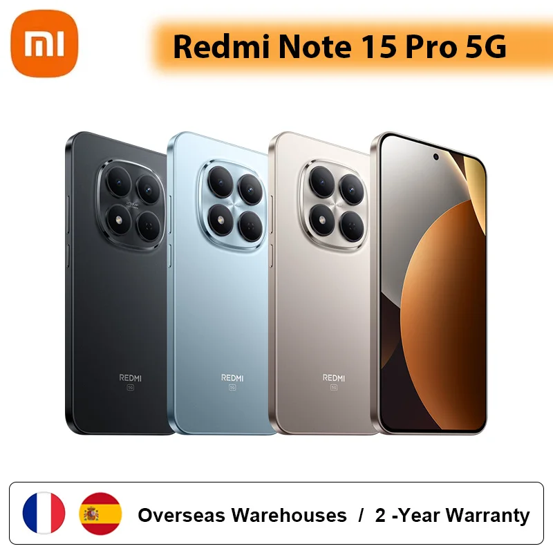 Xiaomi Redmi Note 15 Pro 5G Mediatek Dimensity 7400-Ultra 6,83" Amoled-Display 6580 mAh Akku 120Hz 200Mp OIS-Kamera Original