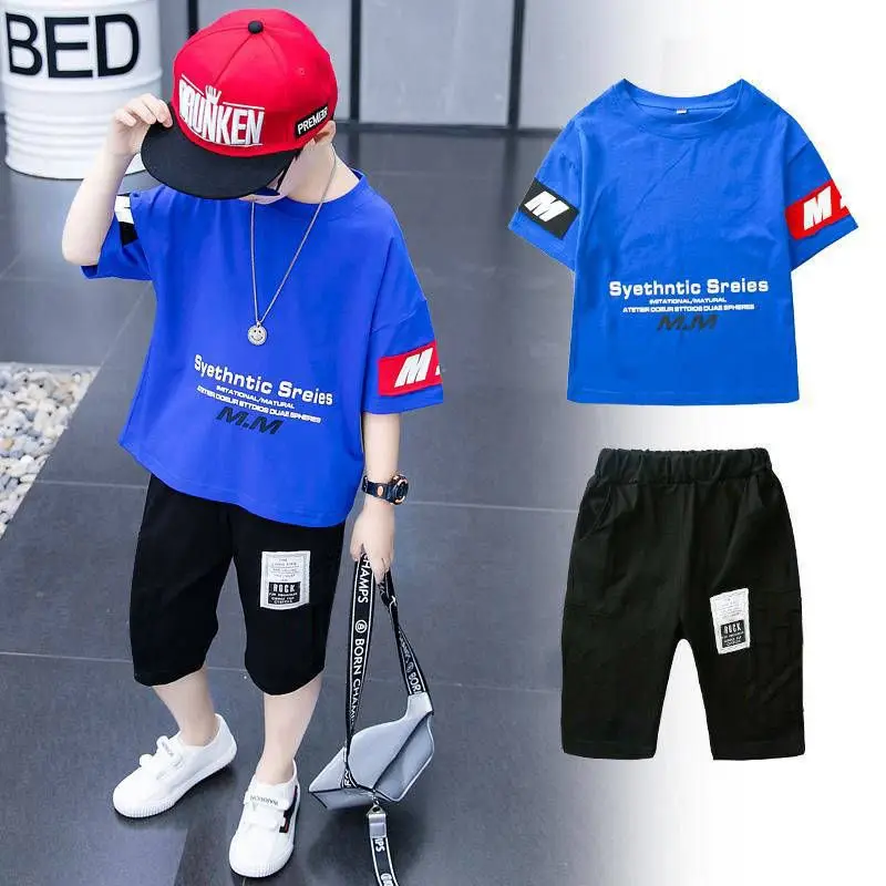 

Boy Clothes Summer Children Clothing Sets Kids Baby Clothes T-shirt + Sport Shorts Suits Outfits Teen 4 5 6 7 8 9 10 11 12 Years