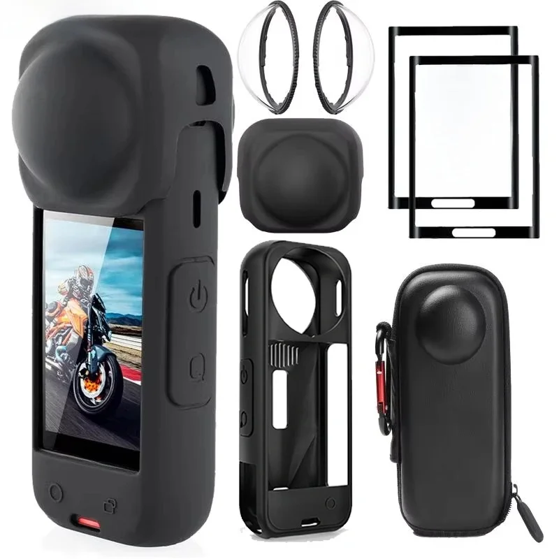 Osłona ekranu do Insta 360 X5 X4 Akcesoria Osłona obiektywu Silikonowa osłona Pokrowiec Torba do przechowywania Ramka ochronna do Insta360 X4 — zdjęcie produktu 7