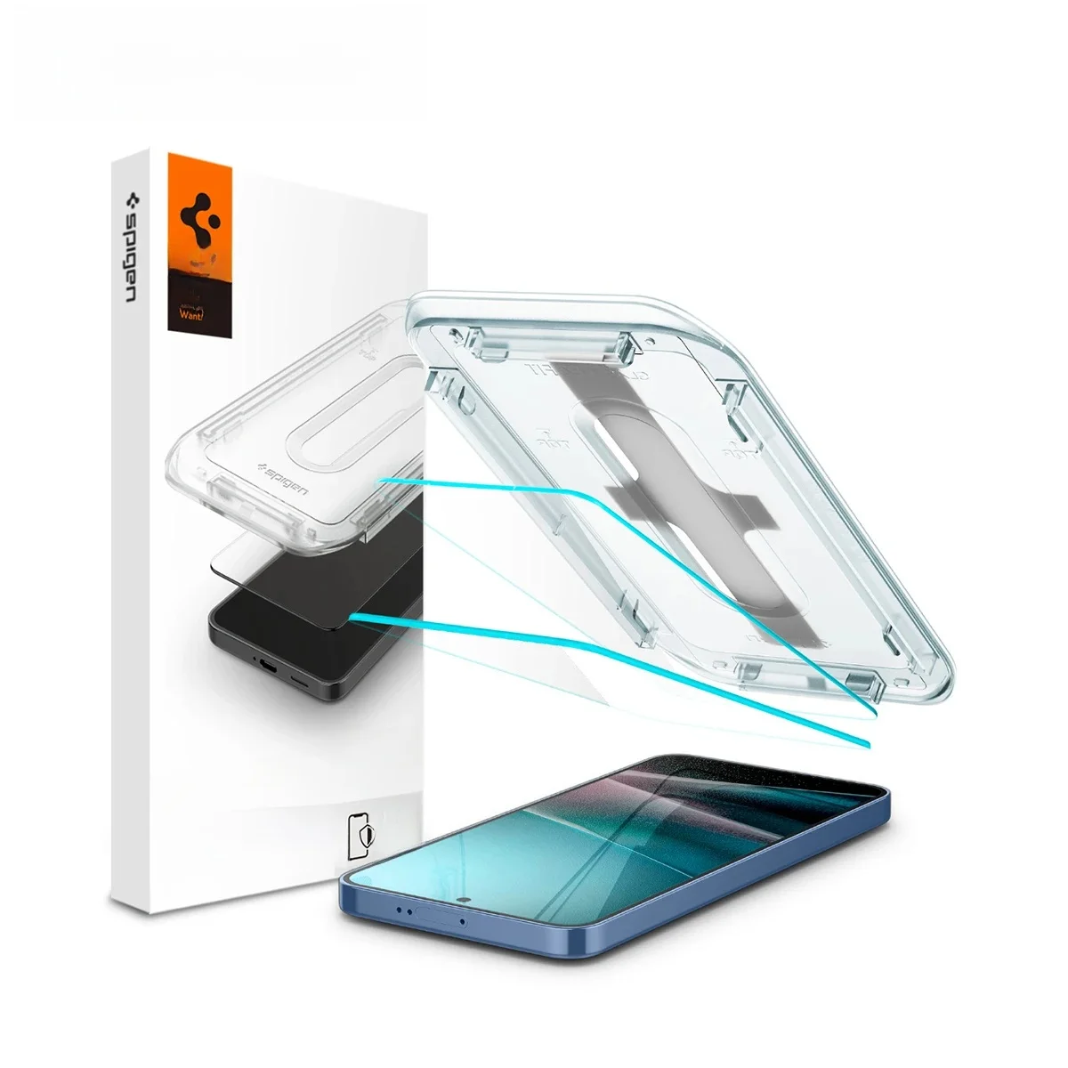 Spigen Transparent Glas.tr Ez Fit For Samsung Galaxy S25 / S24 Tempered Glass Screen Protector (2P) Size 2