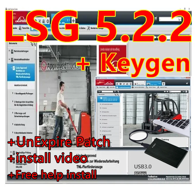 2024 hot sell !! Newest Linde Service Guide LSG 5.2.2 U019 [12.2019]+Expire Patch+unlocked keygen+install video+ free install