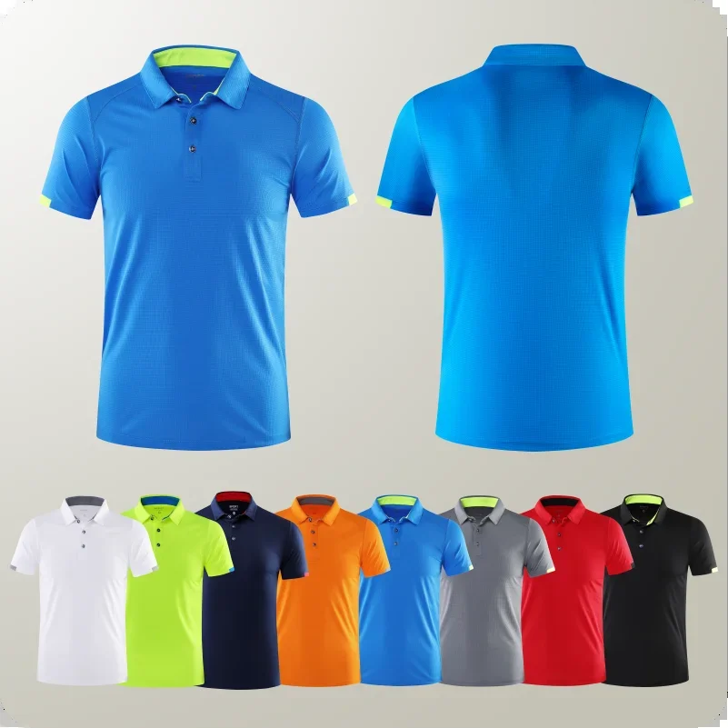 Szybkoschnąca koszulka polo z krótkim rękawem Golf Company Group Marka Oddychająca siateczkowa klapa Sportowa koszulka z krótkim rękawem 8 kolorów Duży 2024 — zdjęcie 2
