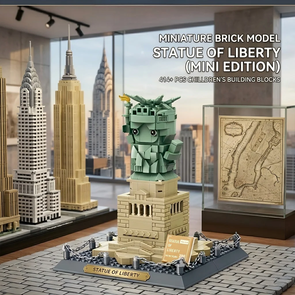 

⁠414pcs Statue of Liberty Building Blocks DIY MOC US Famous Architecture Bricks Model Set Desktop Room Decor Toy Kid Adults Gift