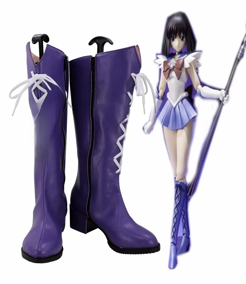 Sailor Saturn buty Cosplay Sailor Moon Sailor Saturn fioletowe buty Cosplay buty wykonane na zamówienie Unisex Cosplay — zdjęcie 2
