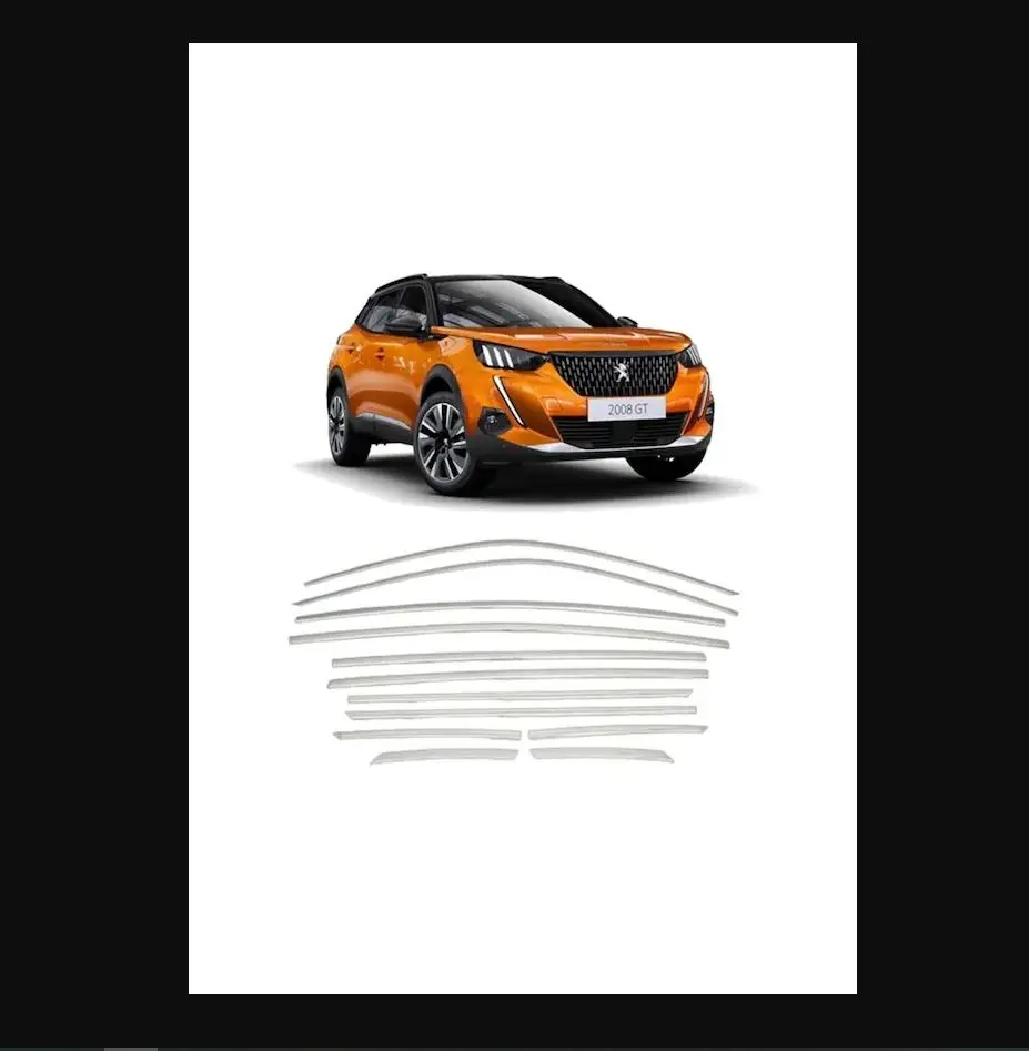 

Peugeot 2008 Chrome Window Frame 12 Pieces 2019 To 2024 And Above Years - Chromium Styling Modify Racer Rocker Bright Sporty Car