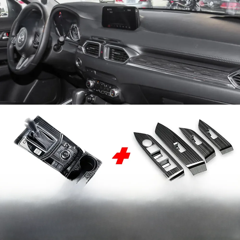 Samochodowa skrzynia biegów Panel przełącznika szyby Pokrywa Wykończenie Dla Mazda CX-5 CX5 2017-2020 2021 2022 2023 2024 KF LHD Naklejka Pasek Garnish — 2
