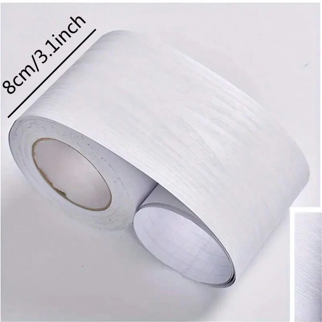 1 لفة 8 سم × 5 م ملصق إصلاح إطار الباب PVC ذاتي اللصق من الخشب الحبوب - لوح التفاف سهل التركيب وحواف ديكور الحائط، مثالي