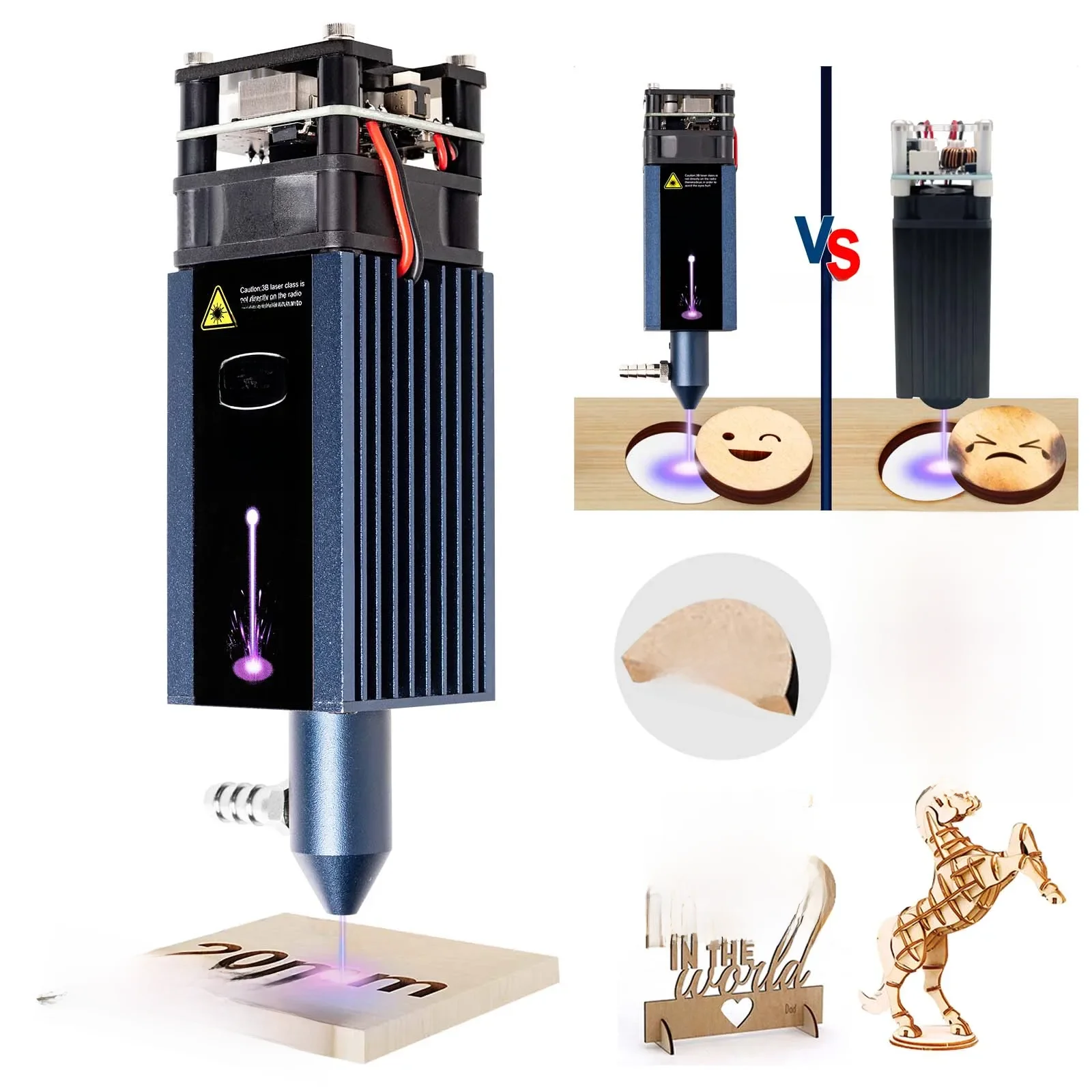 AENBUSLM 40W 80W głowica grawerująca laserowa niebieskie światło moduł laserowy 450nm CNC maszyna do cięcia laserowego DIY grawer narzędzia do obróbki drewna — 2