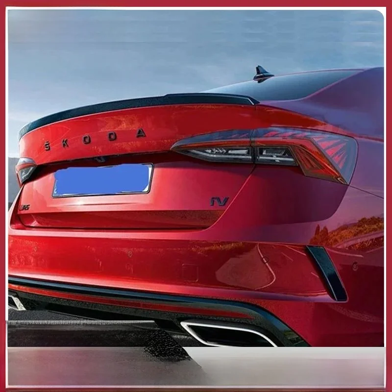 Dla Skoda Octavia 2020 2021 Spoiler w stylu V Stylizacja samochodu ABS Niepomalowany kolor Tylne skrzydło bagażnika Dekoracja samochodu — zdjęcie 2