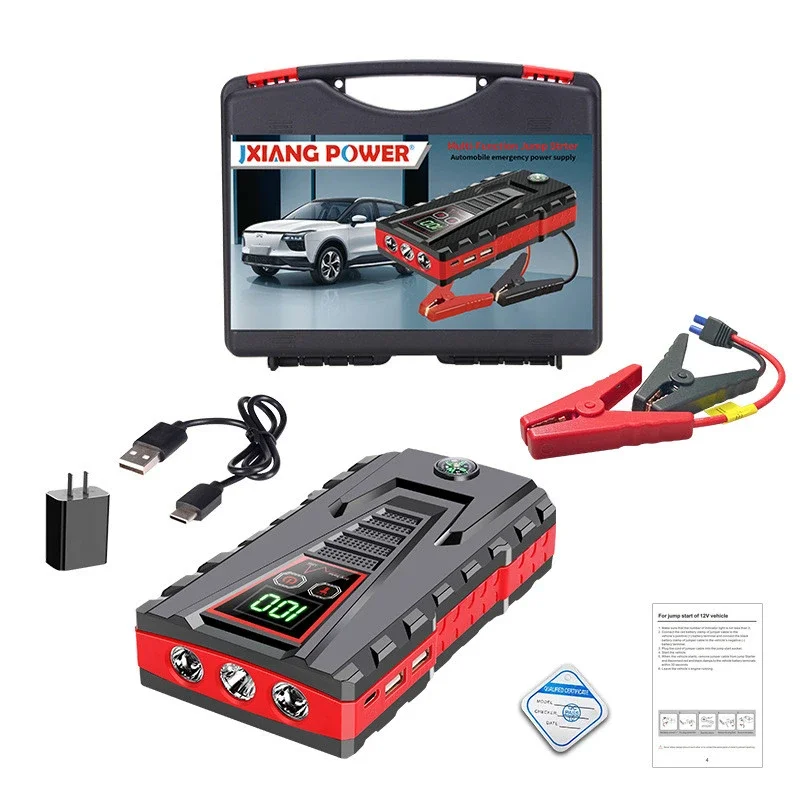 Przenośny powerbank do uruchamiania samochodu 20000mAh, z funkcją jump starter, do ładowania 12V, sprzęt do uruchamiania samochodów, do silników benzynowych i diesla, awaryjny zasilacz do akumulatora. — 2