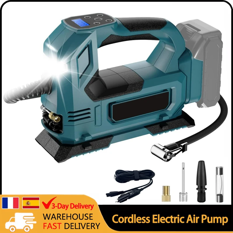 Cordless Electric Air Pump Electric inflator Car Tire Air Compressor Inflatable Pump Tools With LED Light For Makita 18V Battery