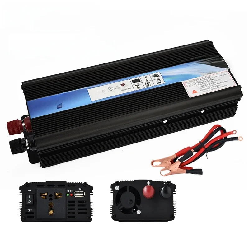 Car Inverter 2000W DC 12V to AC 220V Supply Car Voltage Converter USB Charger Dual LED Display Inversor Power