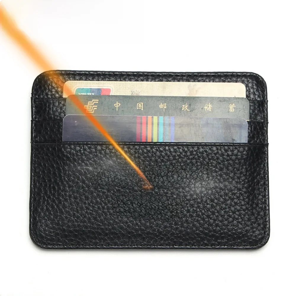 Nouveau Porte-cartes Unisexe Portefeuille Fin Porte-nom Personnalisé Porte-photo Haute Qualité Porte-cartes d'identité en PU pour Hommes et Femmes