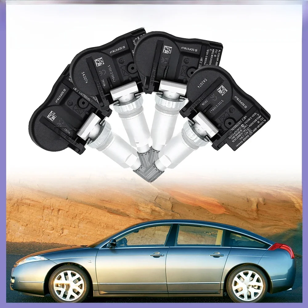 Capteur de pression TPMS de voiture pour cristaux, moniteur d'opathie, KIT 207, 307, 407, 508, 607, 807, 1007, C4, C5, C6, C8, 5430T4, 9673198580, 433Mhz