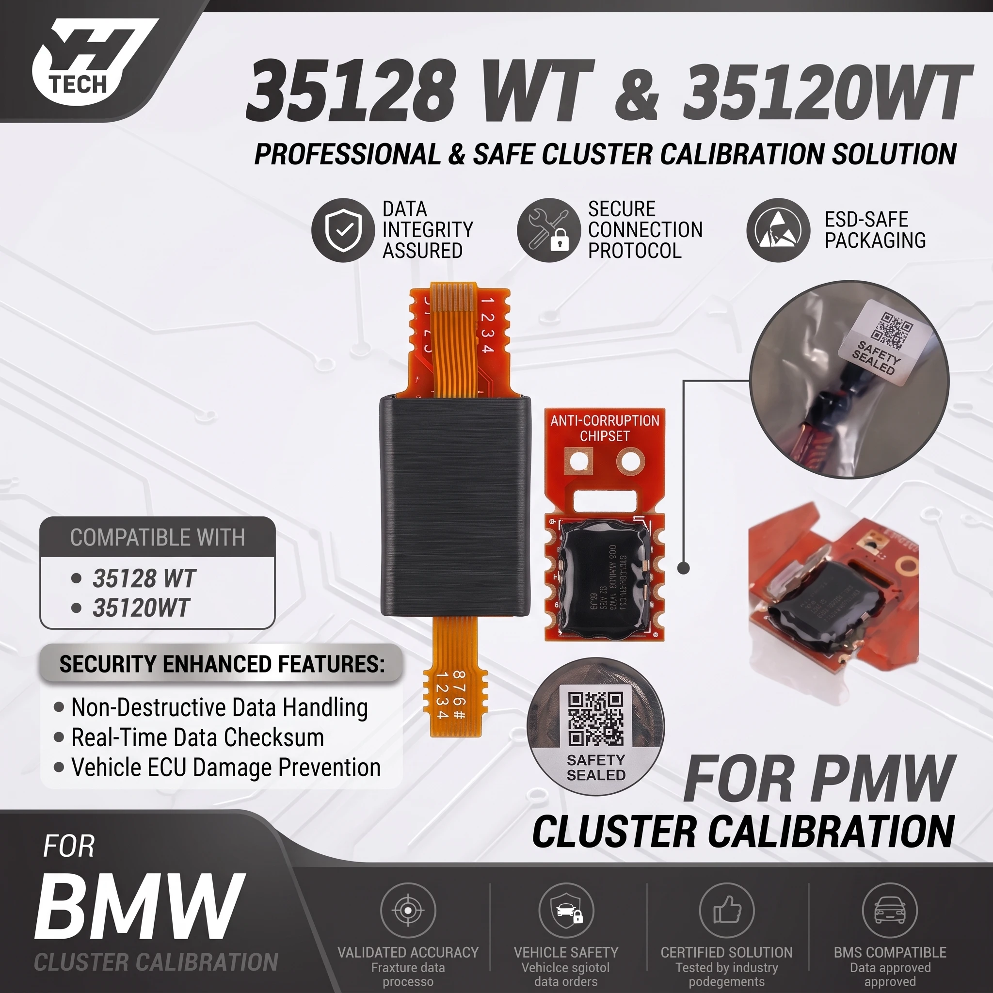 2026 Yanhua YH35XX Programmer for BMW 35160WT 35128WT Emulator Chip Dashboard Mileage Correction Odometer Reset EEPROM Eraser