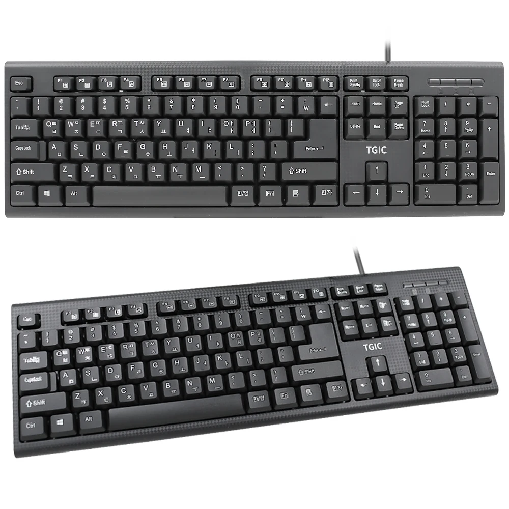 Wired Keyboard 104 Keys USB Interface Membrane Office Keyboard Multimedia Keys for Office School Work K1500