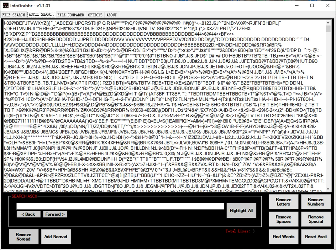 InfoGrabbr Information & File Testing Software For Remap Files Remove Letters/Numbers/Spaces/Special characters/Auto find Word