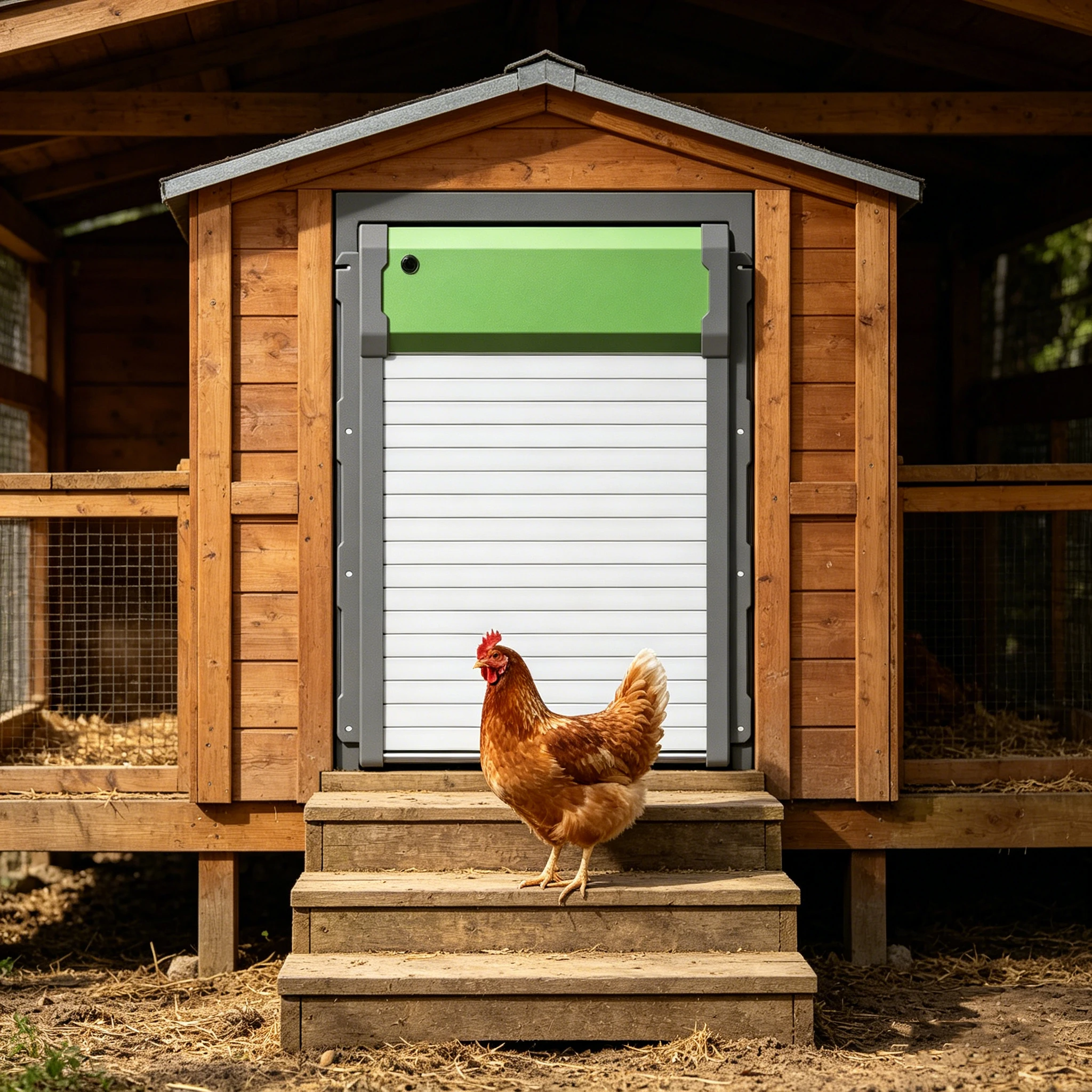 Porte de poulailler en aluminium, porte de poulailler à volet solaire, porte de poulailler intelligente anti-pincement, porte de poulailler automatique
