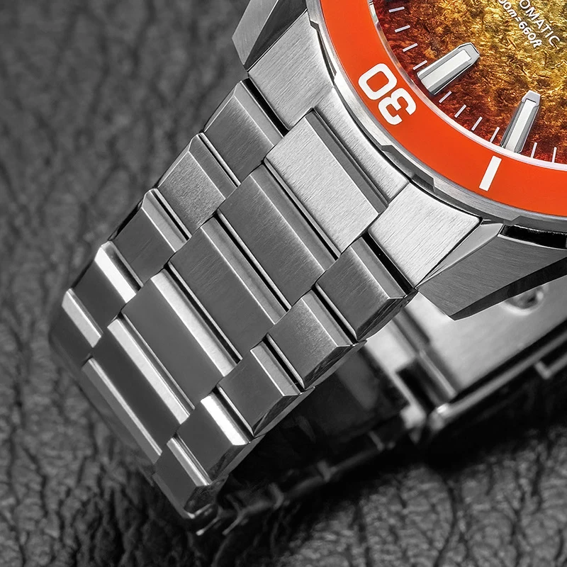 AddiesKin K005 Men's Automatic Mechanical Wristwatch Miyota 9015 Scratch Resistant Ceramic Bezel Embossed Gradient Dial BGW9