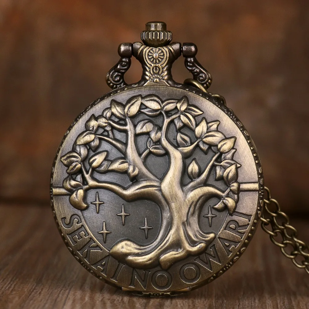 

Tree of Life 3D Embossed Pocket Watch Vintage Bronze Pendant Necklace Men Women Quartz Pocket&Fob Chain Watches Gifts