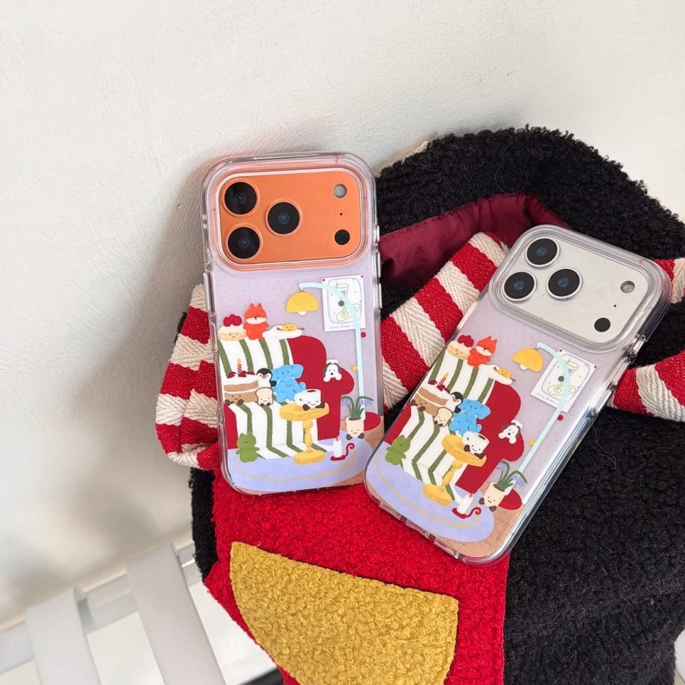 

Cute indoor sofa animal doll phone case for iPhone 14/15/16/17 Pro Max, Fundans 17Pro fashionable new shockproof protective case