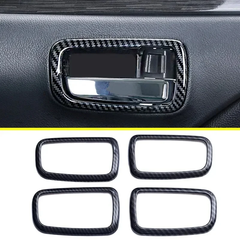 For Mitsubishi ASX Outlander Sport 2011-2023 Carbon Fiber Car Door Handle Cover Bowl Trim Frame