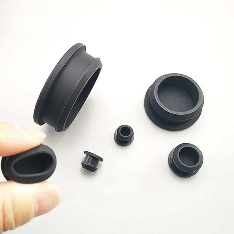 Bouchon conique en caoutchouc à pression en Silicone de qualité alimentaire noir, bouchons d'extrémité de Type T, Inserts de Tube, résistant aux chocs, haute température