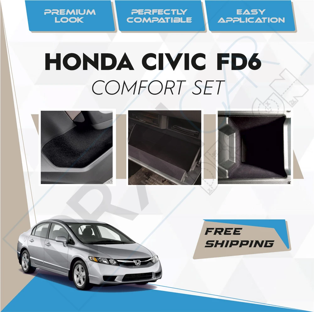 Honda Civic FD6 Comfort Set-Ready Fabric Coating In-Car Accessory Self-Adhesive Insulation Effective Coating Set