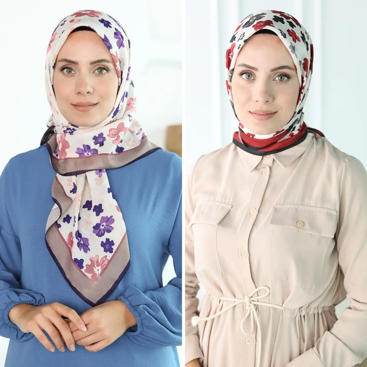 

Soft Violet Pattern Scarf and Shawl Hijab Stylish Convenient Comfortable Muslim Women Colored 4 Seasons Polyester