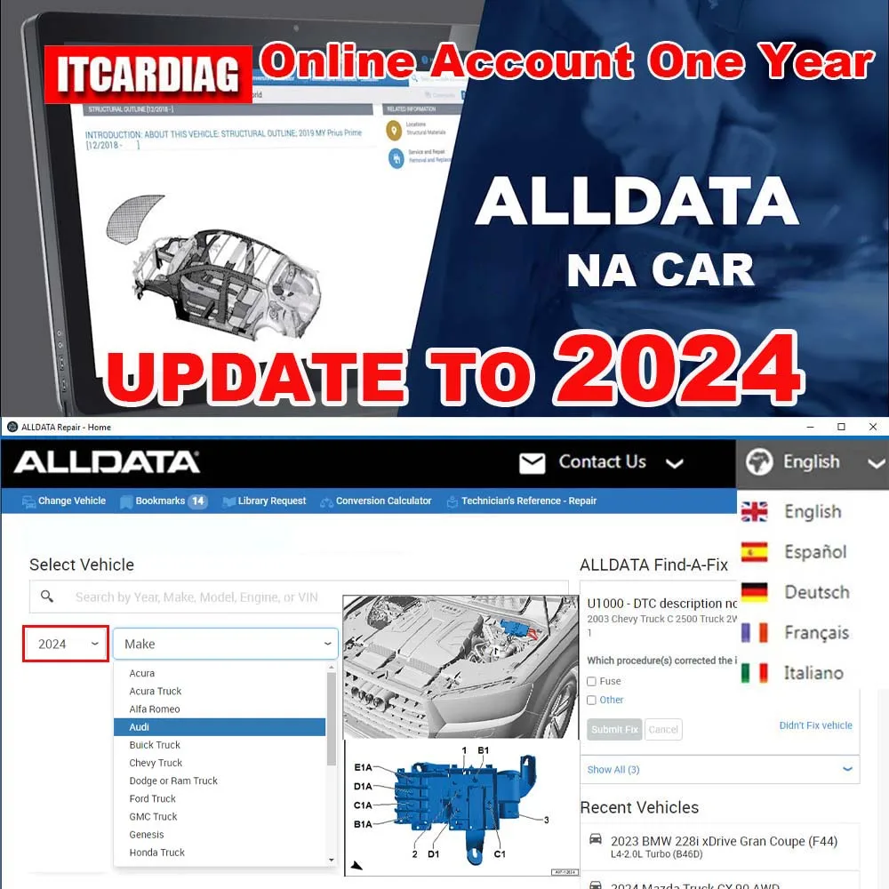 Alldata 2024 online konto alle daten ein jahr auto reparatur software für auto lkw 12 monat auto daten reparatur diagramm udpate online