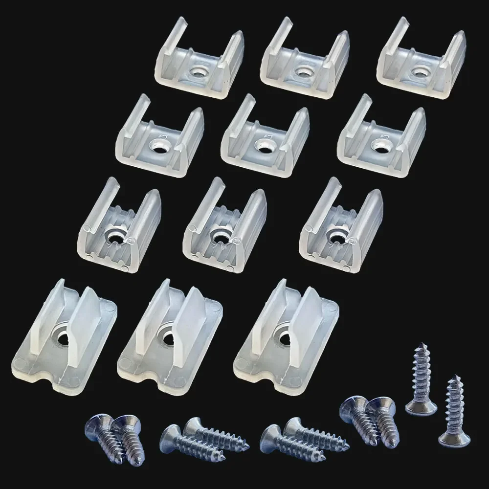 Connecteur de clips fixes de bande LED avec vis, fibre 2835, néon, COB, plastique, accessoires de haute qualité, 6mm, 8mm, 12mm, 15mm
