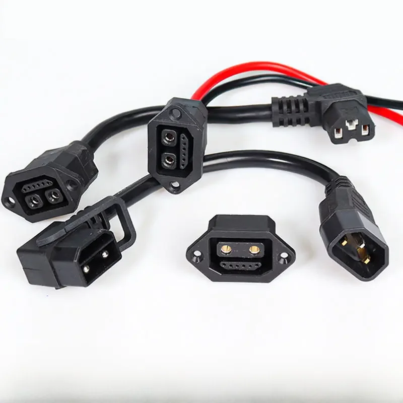 AliExpress DIVEDEER Electric Vehicle Charger Connector Adapter 2+6 E-bike Lithium Battery Charging Interface Replacement Plug Socket with Wire