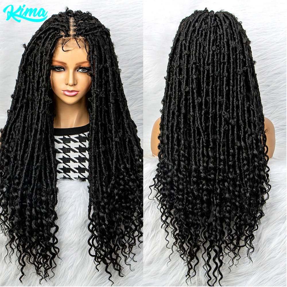 Synthetic Lace Front Wig Braided Wigs Braid African With Baby Hair Braided 9x6 Lace Front Wigs Water Wave Wigs dreadlocks Wigs