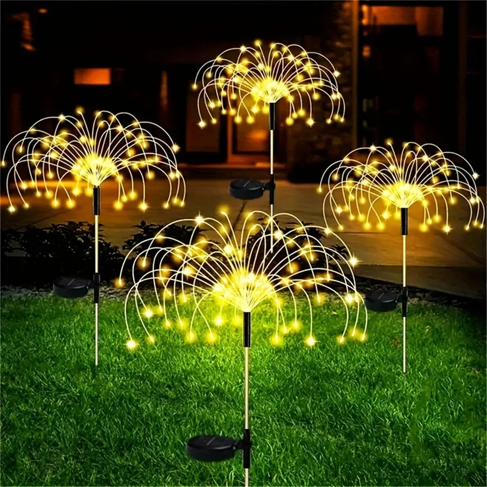 200 LED Solar Garten Feuerwerk Lichter im Freien wasserdicht 8 Modi Wunder kerzen Solar lampe für