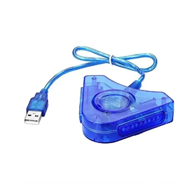 Adaptateur USB triangulaire double port pour manette de jeu PS2 vers convertisseur de contrôleur PC PS3