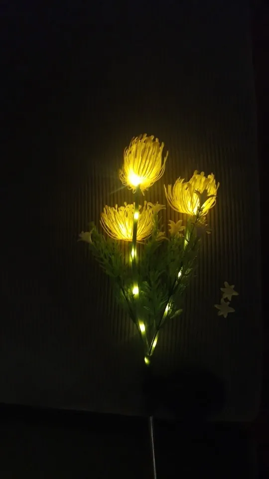 2PC solar powered shore flower ground plug-in lamp, outdoor waterproof, beautiful flower decoration, 1PCourtyard lawn decoration photo review